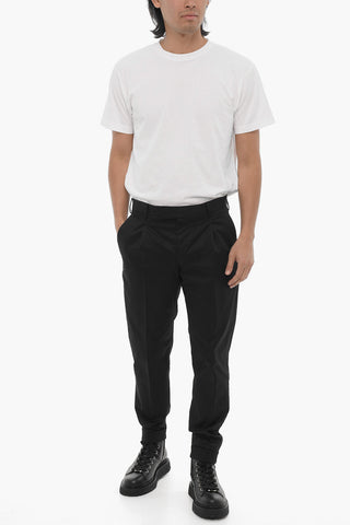 Single-Pleat Stretch Cotton Rebel Fit Pants