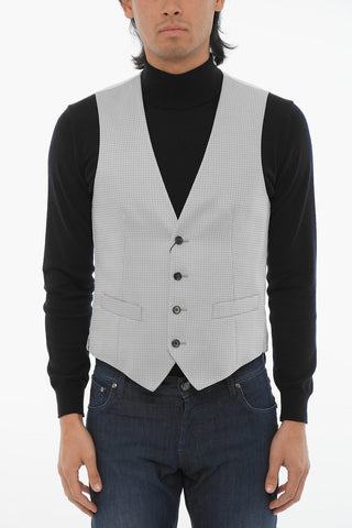 CC COLLECTION Wool Blend Waistcoat with Contrasting Buttons