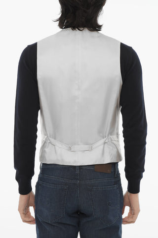 CC COLLECTION Wool Blend Waistcoat with Contrasting Buttons