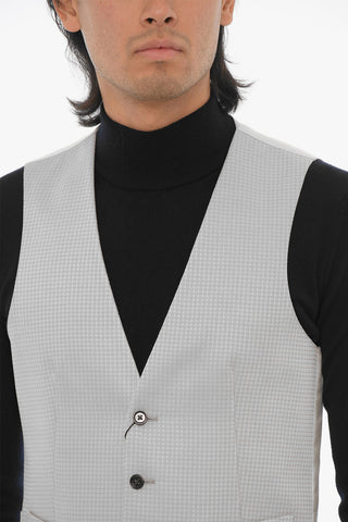 CC COLLECTION Wool Blend Waistcoat with Contrasting Buttons