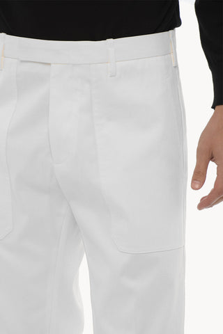 Pantaloni Casual in Cotone Stretch con Zip Alla Caviglia