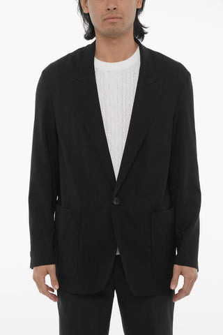 Blazer CAPITOLO In Lana Vergine Leggera con Tasche a Toppa