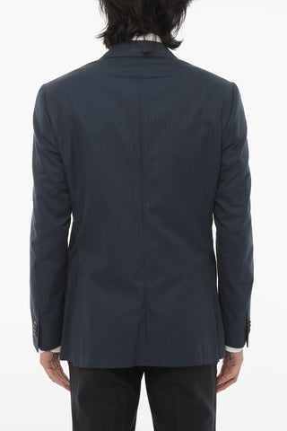 Double-breasted ACADEMY Herringbone Cotton Blazer
