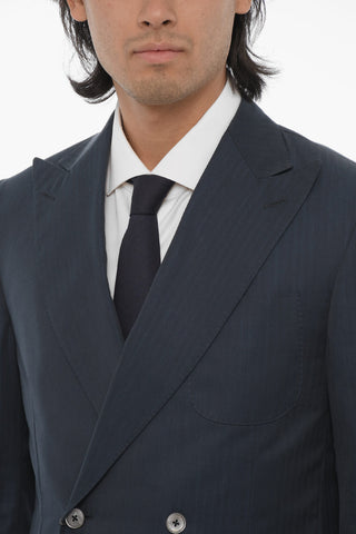 Double-breasted ACADEMY Herringbone Cotton Blazer