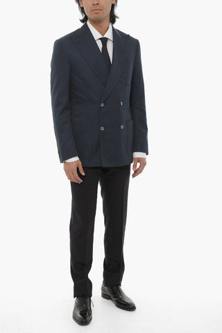Double-breasted ACADEMY Herringbone Cotton Blazer