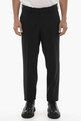 Slim-Fit-Hose in Uni mit Gürtelschlaufen
