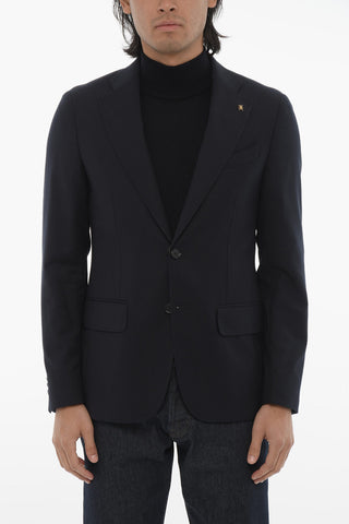 CC COLLECTION Solid Color 2-Button Blazer with Flap Pockets