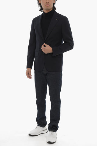 CC COLLECTION Solid Color 2-Button Blazer with Flap Pockets