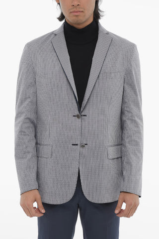 ID Cotton Reversible Blazer with Pin Check Motif