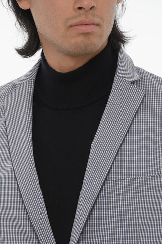 ID Cotton Reversible Blazer with Pin Check Motif