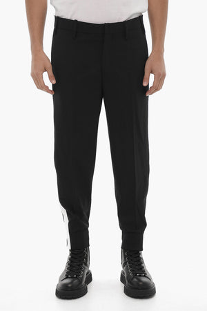 Pantaloni Slim Fit con Banda Laterale a Contrasto