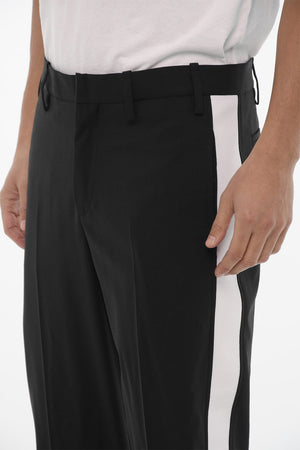 Pantaloni Slim Fit con Banda Laterale a Contrasto