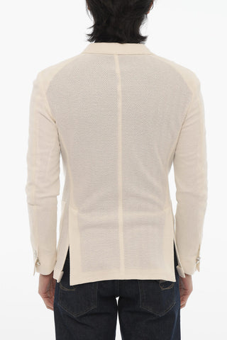 Center Vent Peak Lapel Double Breasted Blazer