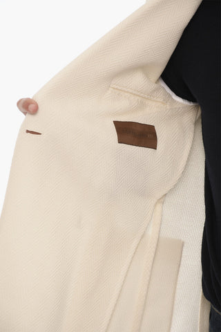 Center Vent Peak Lapel Double Breasted Blazer