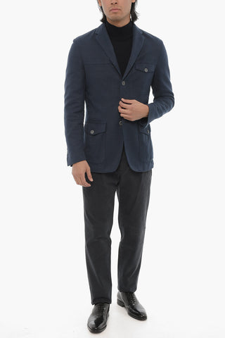 ID Blazer in Misto Cotone con Tasche Utility