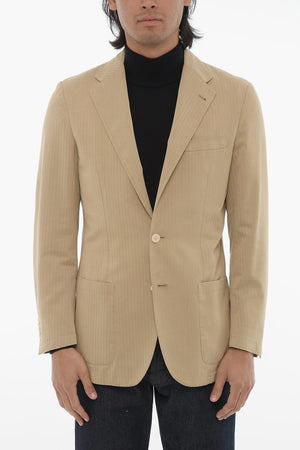 ID Blazer aus Seide und Kaschmir im Herringbone-Muster