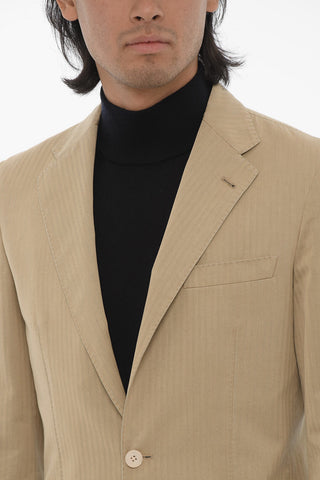 ID Silk and Cashmere Herringbone Blazer
