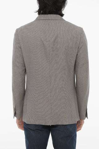 ID Partridge Eye Motif Side Vents Notch Lapel IDENTITY 2-Button Blazer