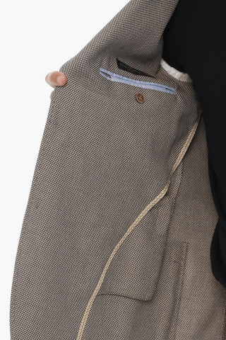 ID Partridge Eye Motif Side Vents Notch Lapel IDENTITY 2-Button Blazer