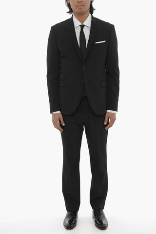 Slim Fit Side Vents Notch Lapel 2-Button Suit