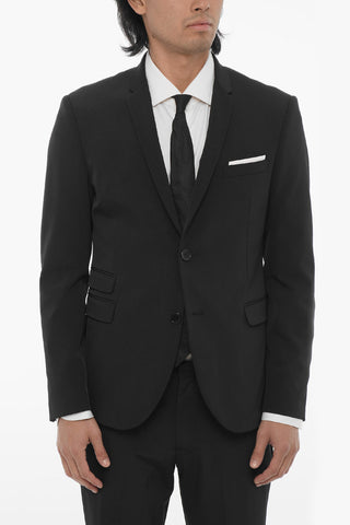 Slim Fit Side Vents Notch Lapel 2-Button Suit