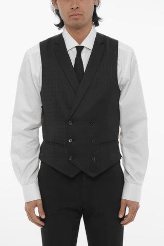 CC COLLECTION Double-Breasted CERIM.REWARD Jacquard Wool-Blend Vest