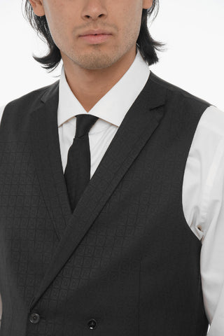 CC COLLECTION Double-Breasted CERIM.REWARD Jacquard Wool-Blend Vest