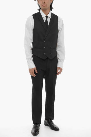 CC COLLECTION Double-Breasted CERIM.REWARD Jacquard Wool-Blend Vest