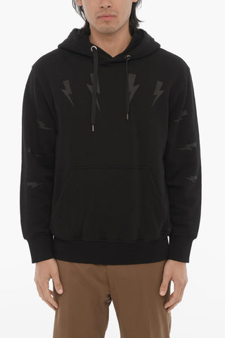 Slim Fit Hoodie with Ton sur Tone Print