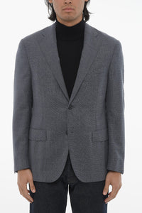 Einreihiger Blazer aus Schurwolle mit Pattentaschen