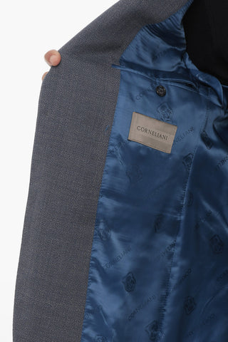 Blazer Monopetto in Lana Vergine con Tasche ad Aletta