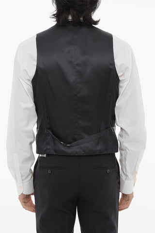 TREND Solid Color Virgin Wool Waistcoat with Jetted Pocket