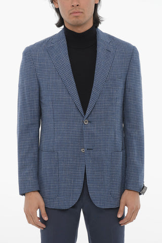 Blazer in Misto Lana LEADER SOFT con Motivo Gingham