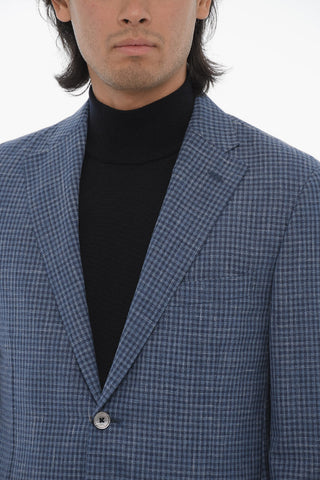 Blazer in Misto Lana LEADER SOFT con Motivo Gingham