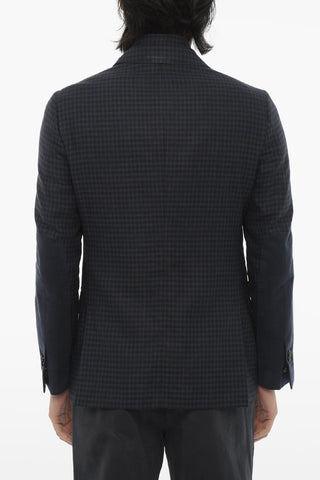 Blazer a Quadri con Chest-Piece Removibile