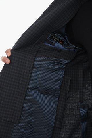 Blazer a Quadri con Chest-Piece Removibile