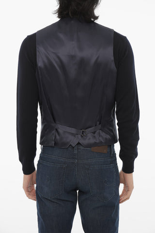 CC COLLECTION Gilet RESET in Tinta Unita con Tasche a Filo