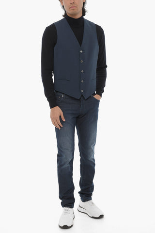 CC COLLECTION Gilet RESET in Tinta Unita con Tasche a Filo
