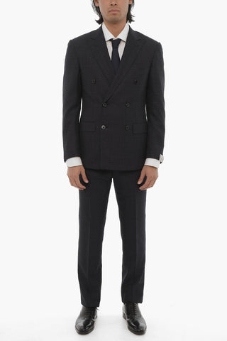 Virgin Wool Peak Lapel ACADEMY Double-Breasted Suit