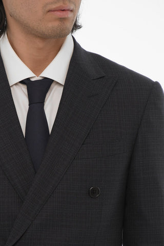 Virgin Wool Peak Lapel ACADEMY Double-Breasted Suit