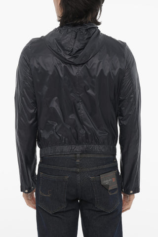 ID Nylon Hooded Windbreaker with Front Zip