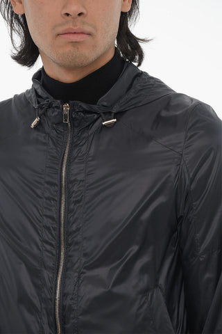 ID Nylon Hooded Windbreaker with Front Zip