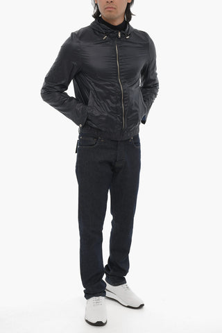 ID Nylon Hooded Windbreaker with Front Zip