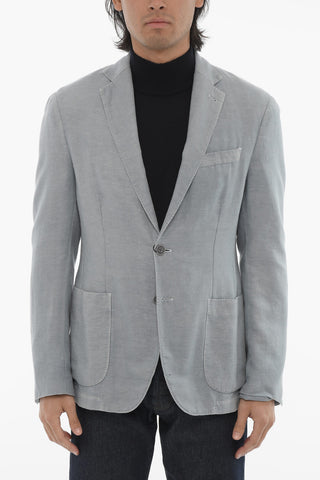 CC COLLECTION Side Vents Notch Lapel Unlined 2-Button Blazer