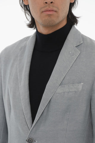 CC COLLECTION Side Vents Notch Lapel Unlined 2-Button Blazer