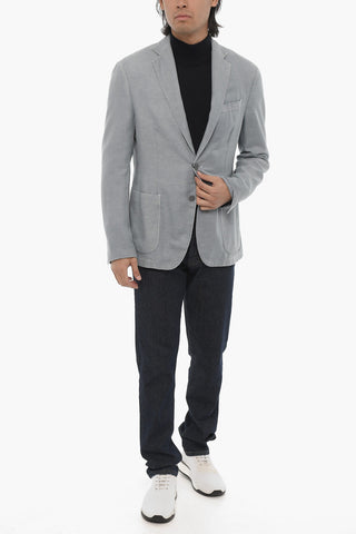 CC COLLECTION Side Vents Notch Lapel Unlined 2-Button Blazer