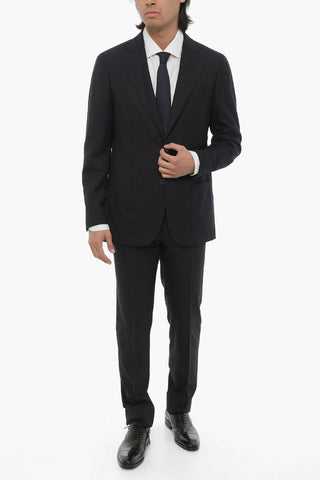 CC COLLECTION Bird's Eye Wool Blazer with Flush Pockets