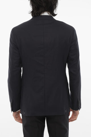CC COLLECTION Virgin Wool Half-Lined  2-Buttons Blazer with Patch Pockets
