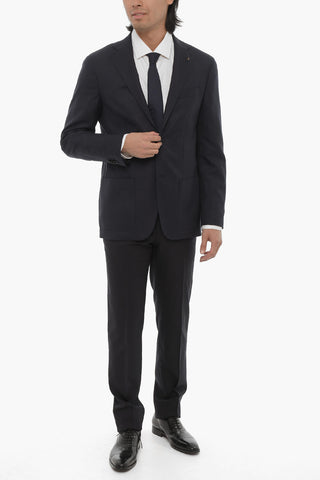 CC COLLECTION Virgin Wool Half-Lined  2-Buttons Blazer with Patch Pockets