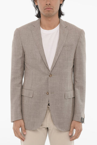 Hopsack Side Vents Notch Lapel ACADEMY 2-Button Blazer